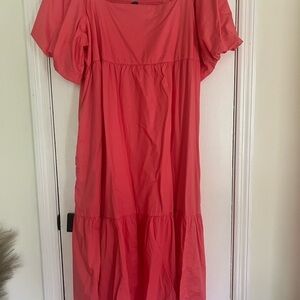 Coral Short Sleeve Dress